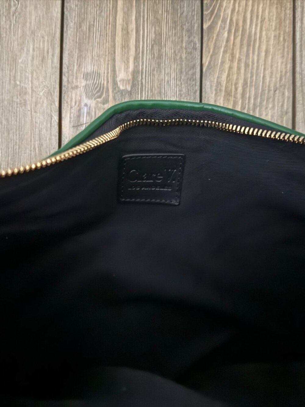 Clare V. Moyen Messenger Green Woven Leather Crossbody Bag - Picture 3 of 4